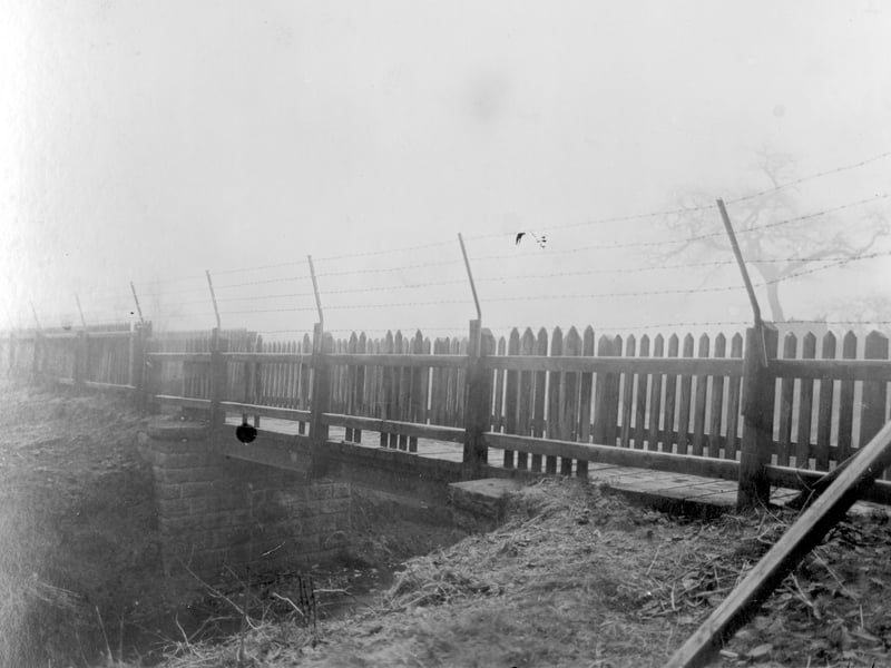 This footbridge was part of a path which led from Meanwood Road up on to Woodhouse Ridge and Batty's Wood. The Yorkshire Switchgear and Engineering Co Ltd was on a site which fronted on to Meanwood Road, the bridge was to the rear of the factory and was known locally as the Switchgear bridge. Pictured in March 1940.