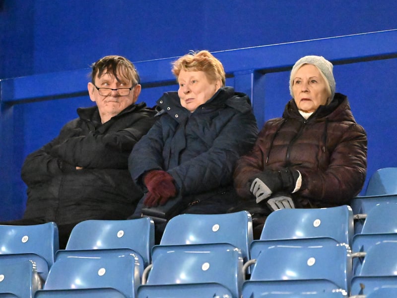 Brilliant photos of Pompey fans under the lights at Fratton Park against Derby County on Monday.