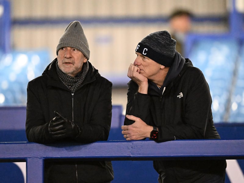Brilliant photos of Pompey fans under the lights at Fratton Park against Derby County on Monday.