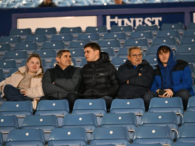 Brilliant photos of Pompey fans under the lights at Fratton Park against Derby County on Monday.