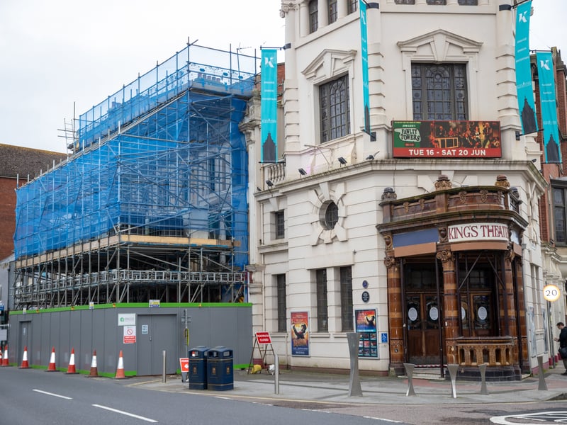 The Kings Theatre is covered in scaffolding at the moment