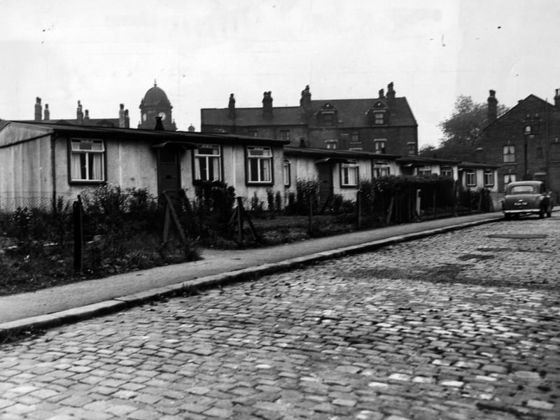 Prefabs on Crossfield Street, St. Mark's estate, pictured in October 1955. 