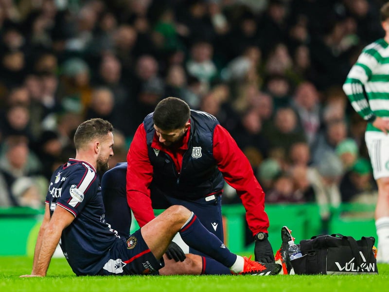 The centre-back will miss the visit to Tynecastle with a thigh injury.