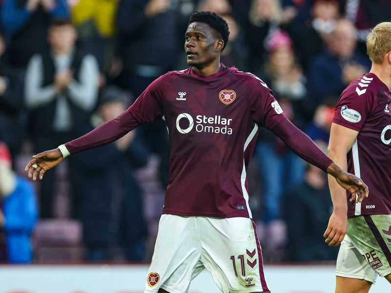 7/10 An extra body up front as Hearts chased a winner. Competed for any ball in his vicinity. Won the penalty and then scored for a terrific cameo display.