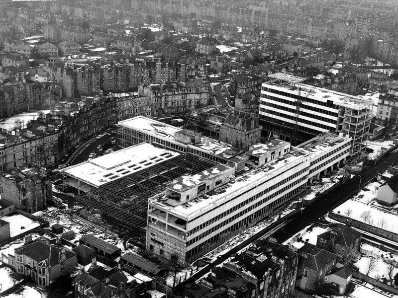 An aerial view of Napier Technical College construction site at Merchiston in February 1963.