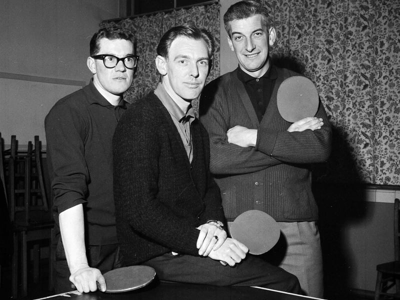 Members of Merchiston table tennis team in March 1957.