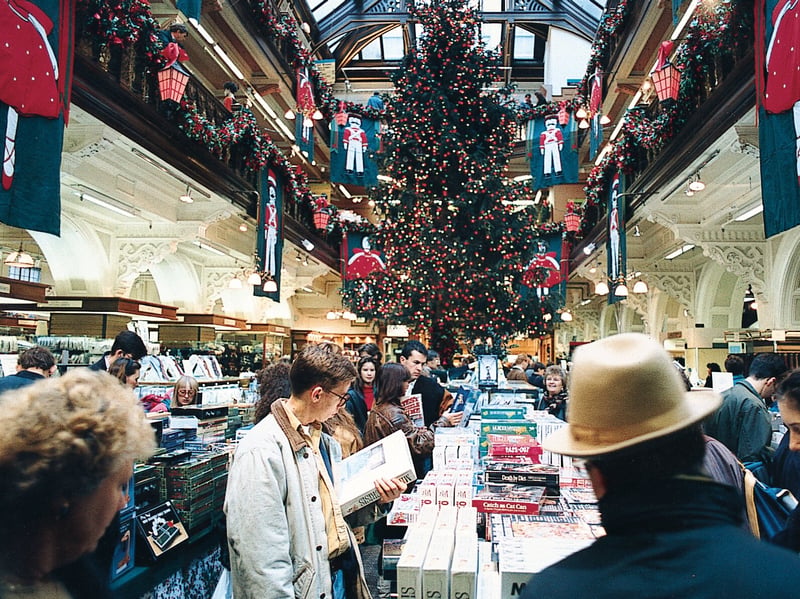 Christmas shopping at Jenners department store in 1996