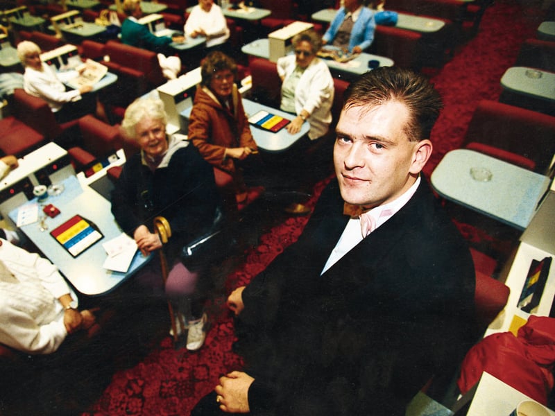 Douglas Sillars, from Alloa, pictured in 1996, after becoming a finalist in the bingo caller of the year competition