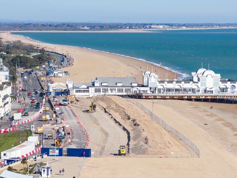 Ongoing sea defence works between Speakers' Corner and South Parade Pier. The pier and all of its attractions remain open as normal. Picture: Marcin Jedrysiak