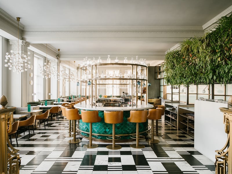 Succession fans may find this restaurant familiar as its sleek interior with bright scalloped tiled bar featured in the hit TV programme when Glasgow stood in for London locations.