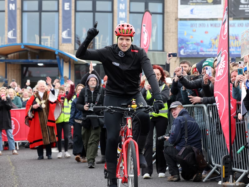 Greg James set off from Weymouth on Friday, March 13 as part of a huge 1,000km journey for Red Nose Day.