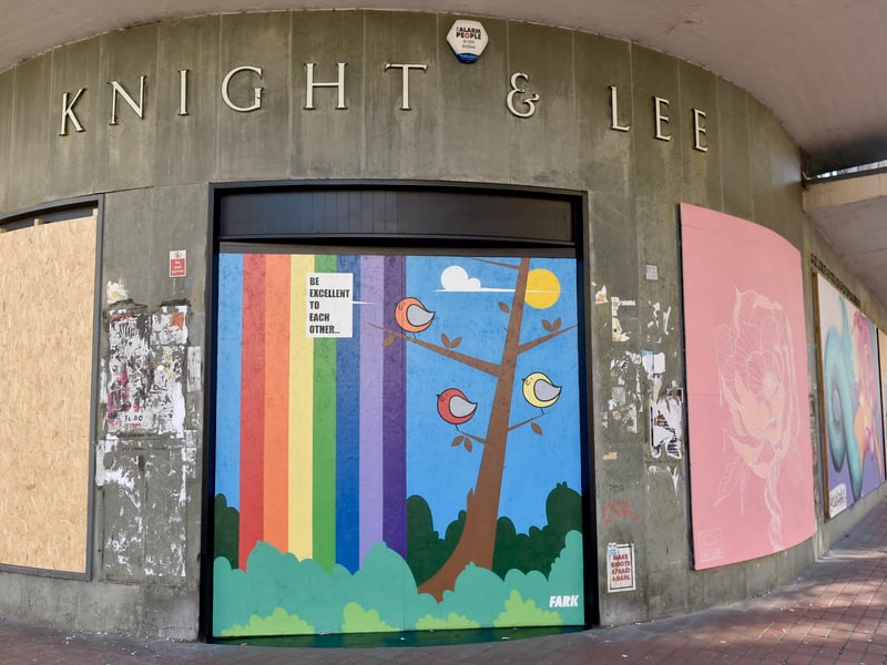 Artwork at the former Knight & Lee in Palmerston Road, Southsea