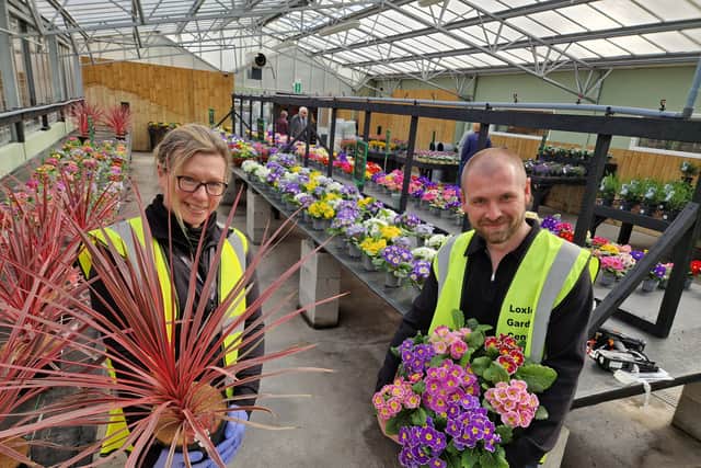 Staff at Loxley Garden Centre, previously Loxley Nurseries, show off some of the plants on opening day. Photo: David Kessen, Iconic Media