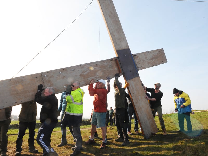 The current cross is made from wood that was salvaged after the Manchester IRA bomb on June 15 1996