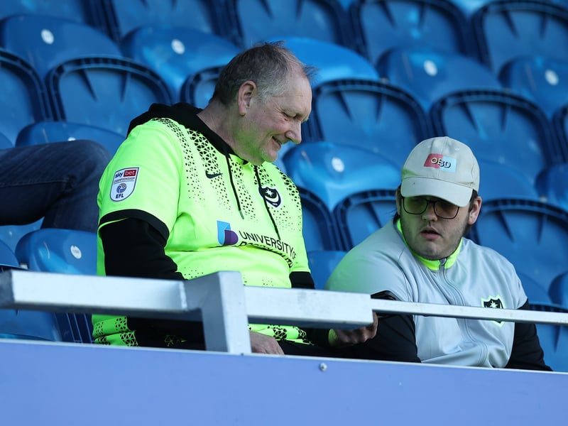 The travelling Fratton faithful were in high spirits before the match.