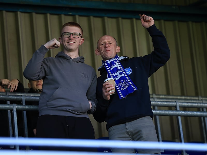 The travelling Fratton faithful were in high spirits before the match.
