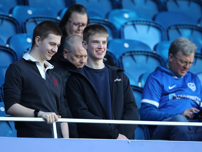 The travelling Fratton faithful were in high spirits before the match. 