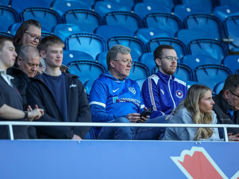 The travelling Fratton faithful were in high spirits before the match. 
