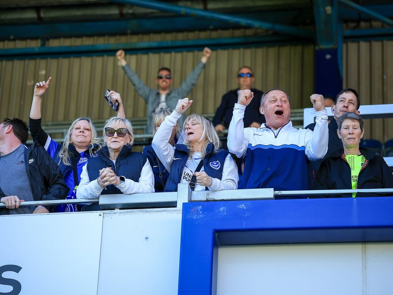 The travelling Fratton faithful were in high spirits before the match.