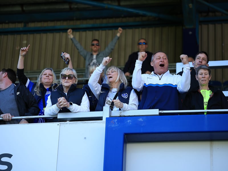The travelling Fratton faithful were in high spirits before the match. 