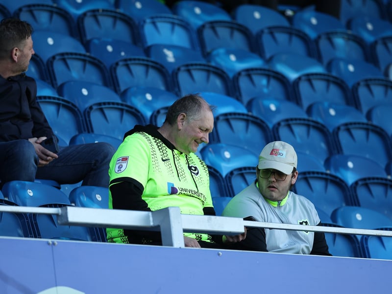 The travelling Fratton faithful were in high spirits before the match.