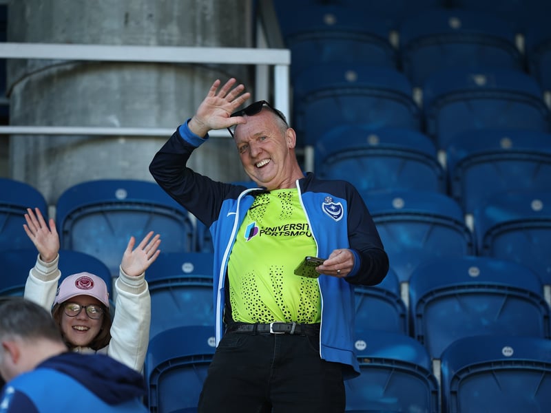 The travelling Fratton faithful were in high spirits before the match. 