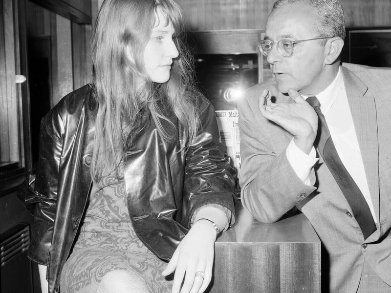 Larry Adler with Meg Wynn Owen at Turnhouse Airport 1965.