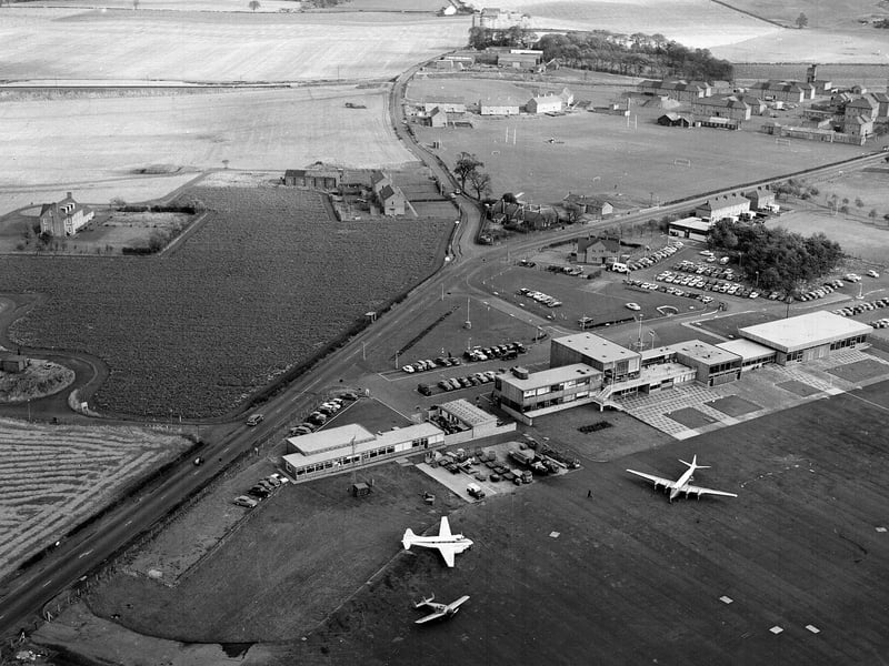 An aerial view of Turnhouse in October 1963.