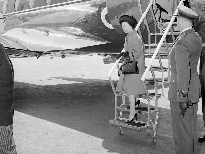 Princess Margaret arrives at Turnhouse in June 1963.