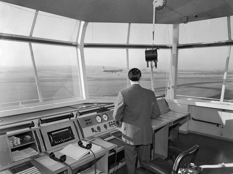 The new traffic control tower at Turnhouse in February 1962.