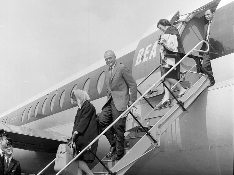 Astronaut John Glenn at Turnhouse Airport in June 1966.