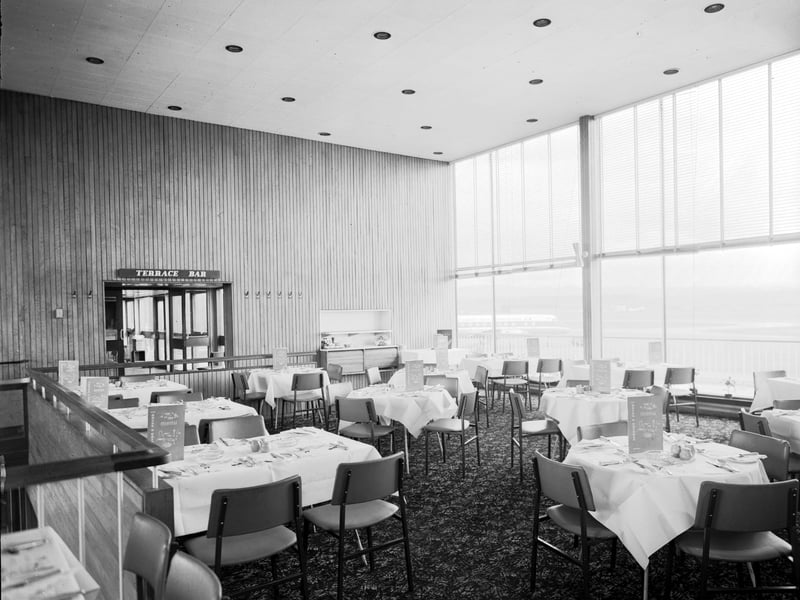 A view of the interior of the dining room at Turnhouse Airport in March 1966.