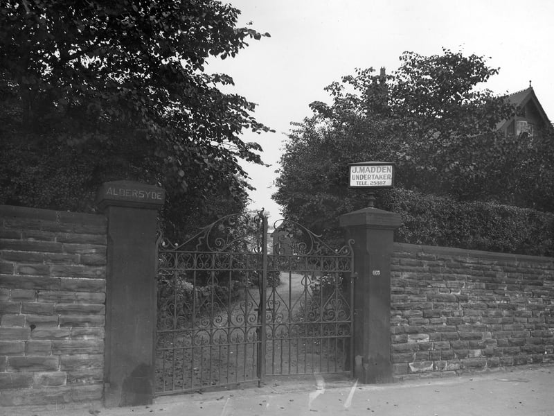 The gateway and approach to no. 603 York Road, the residence of J.Madden, undertaker. Pictured in August 1939.