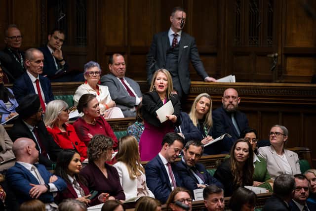Dr Marie Tidball asking her PMQ. Credit: Parliament
