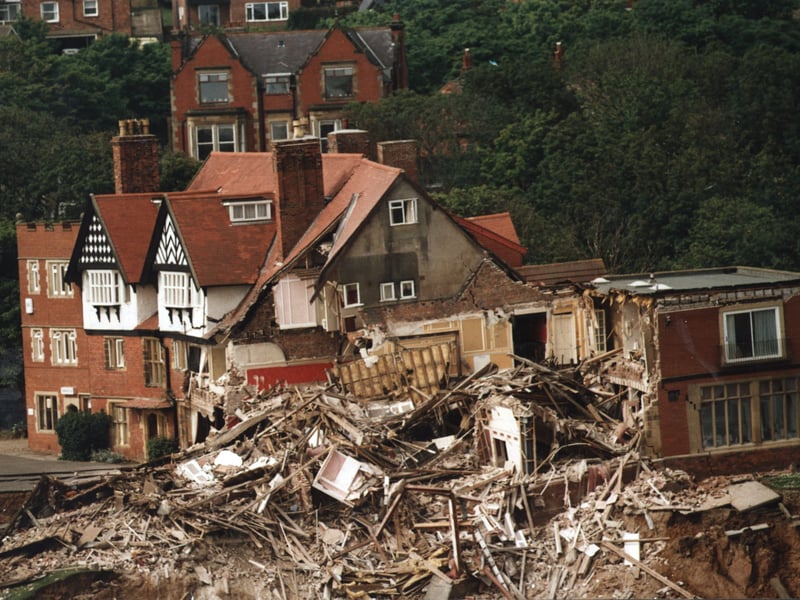 What was left of Holbeck Hall Hotel in May 2003.