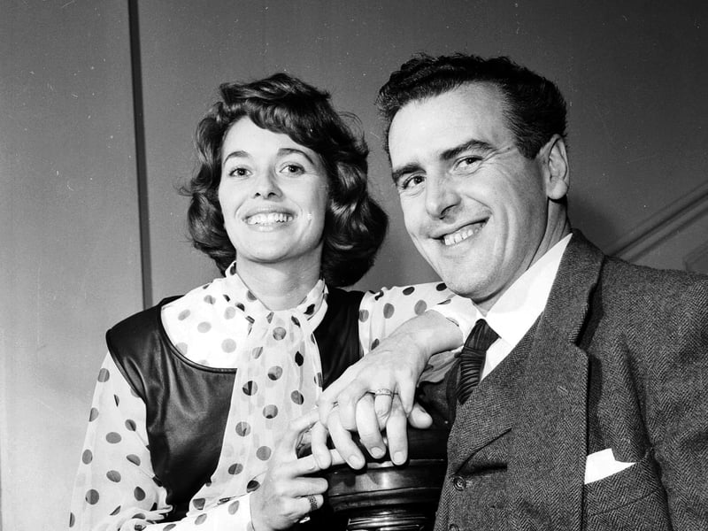 George Cole and his first wife Eileen Moore at the King's Theatre for a performance of 'The Yes Yes Yes Man' in November 1963.