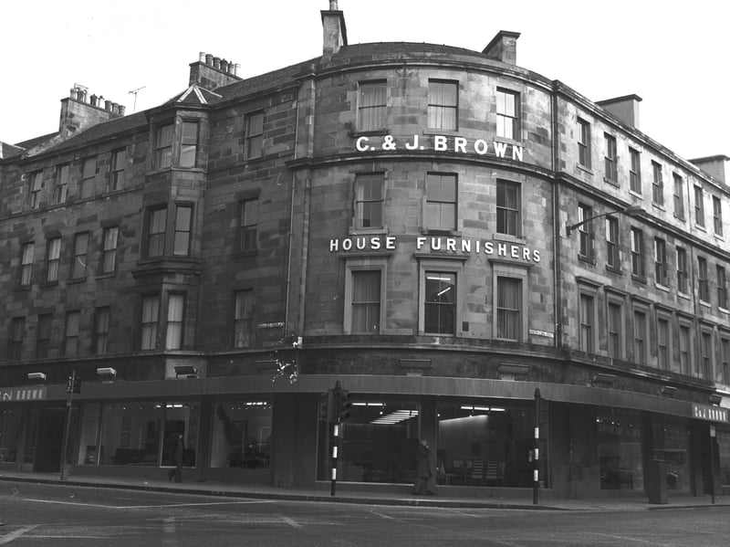 C & J Brown, house furnishers, in Newington Edinburgh, in March 1976
