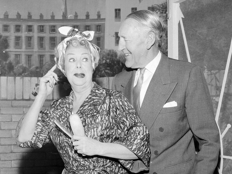 Cicely Courtneidge and husband Jack Hulbert in 'There's a Yank Close Behind Me' at the King's Theatre in 1963.
