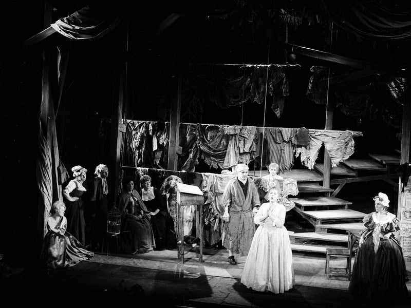 Janet Baker as Polly in the Royal Opera House production of John Gay's 'The Beggar's Opera' at the King's Theatre during the Edinburgh Festival in August 1963.