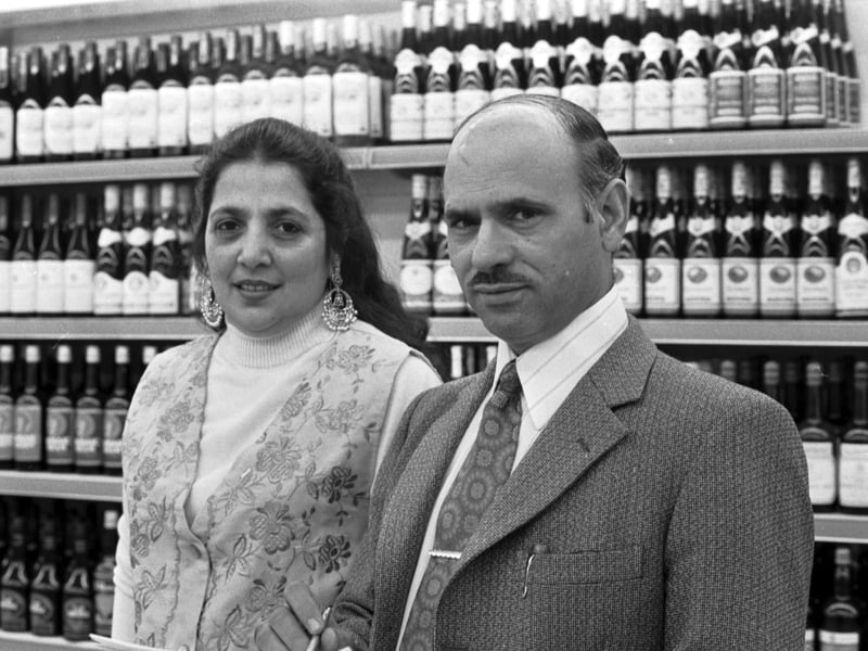 Mohammad Sher, owner of the Sher superstore on Great Junction Street, Leith, in April 1976
