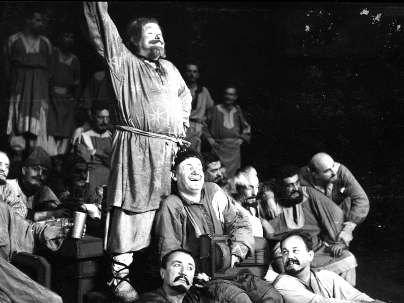 Ladko Korosec waves his goblet during a performance of Borodin's opera, 'Prince Igor' at the King's Theatre during the 1962 Edinburgh Festival.