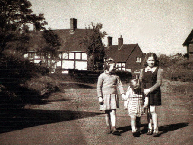 Muxton Lane, pictured in 1950 or a year either side, by photographer Mr Vic Hordley, of Admaston. The children are unidentified and just happened to be walking by.