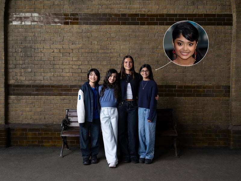 Only one of this Ravenclaw bunch has been in the Harry Potter films, and that’s Padma Patil, who will be played by Anjula Murali (pictured, far right) in the show, following in the footsteps of Afshan Azad. Ahead of her, however, there’s Aaron Zhao as Terry Boot, Eve Walls as Lisa Turpin, and Scarlett Archer as Penelope Clearwater.