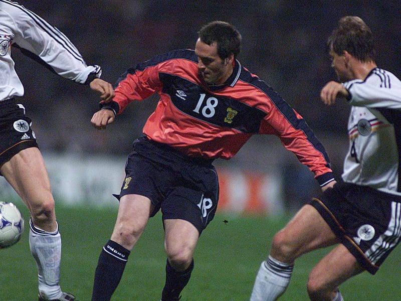 Famously worn by Scotland in their 1-0 win over Germany in 1999, the salmon pink number is remarkably similar to the new away kit the team will wear at the World Cup this summer. The big, bold navy panels are a great choice. A typically strong effort by Umbro, who had very few misses with their Scotland kit designs at the turn of the Millennium.