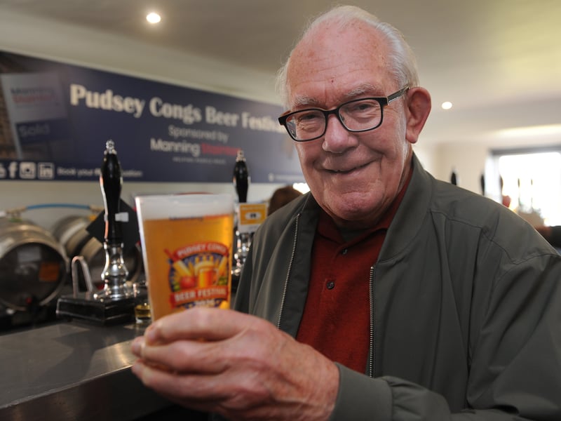 Pudsey Congs Cricket Club President Ralph Middlebrook enjoying a well-earned beverage.