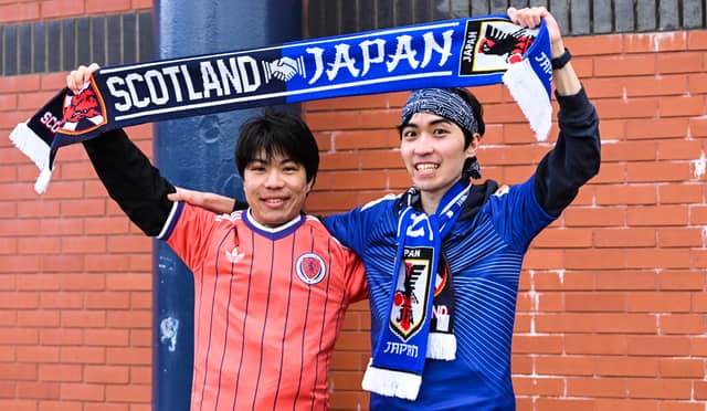 Fans show their colours ahead of kick-off.