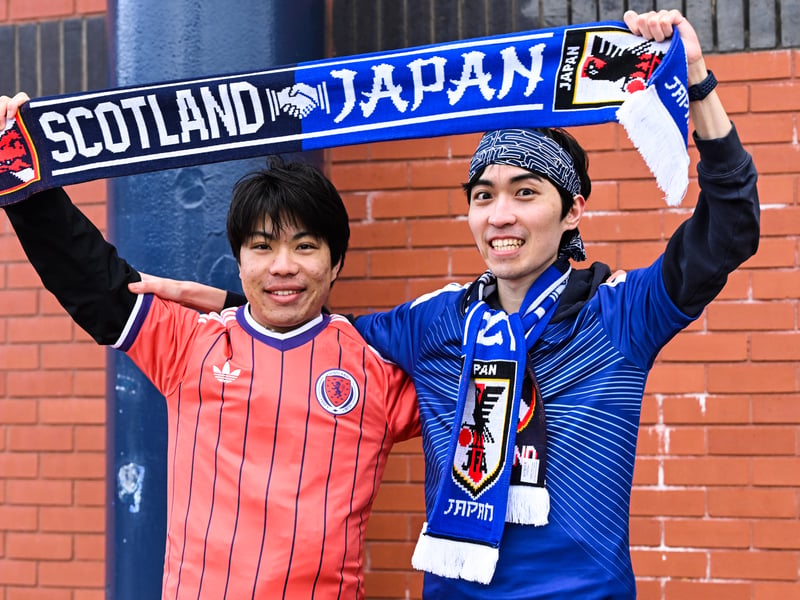 Fans show their colours ahead of kick-off.