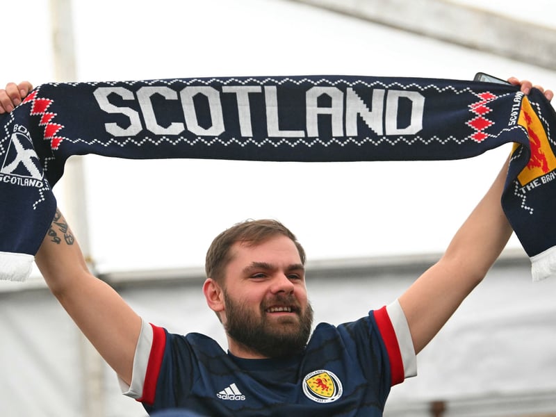 Scotland fans enjoying themselves inside a fan zone.
