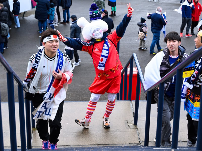 Japan fans before kick-off.