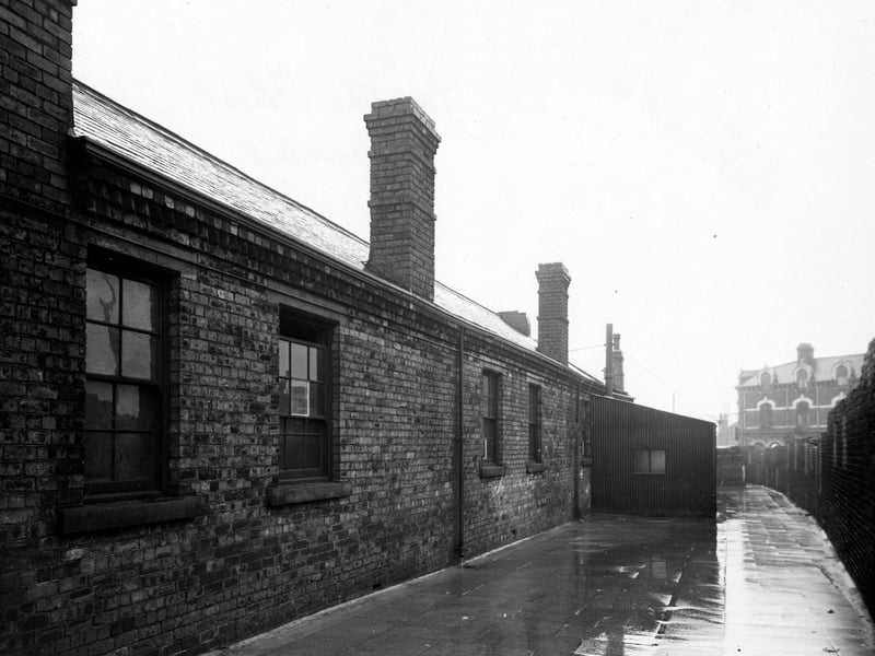 St Joseph's R.C. School on Joseph Street pictured in November 1946. In the distance is the Swan Hotel, at number 2 Low Road.